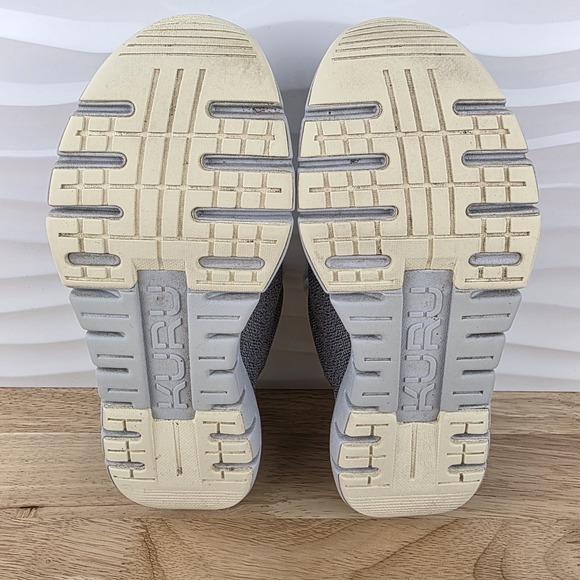 Kuru Flex Via Sneakers Womens 8.5 Dove Gray Pale Lime Athletic Walking Shoes‎